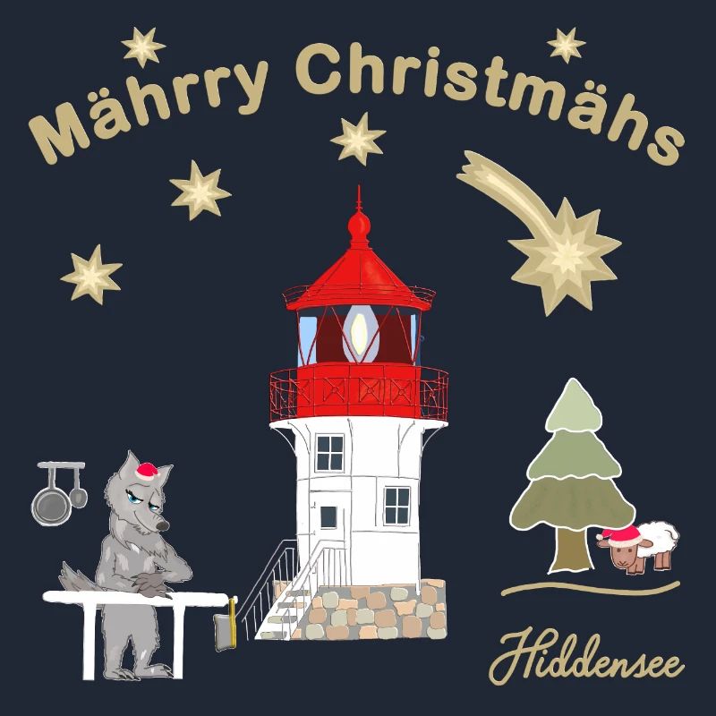 Christmas lighthouse Gellen on Hiddensee