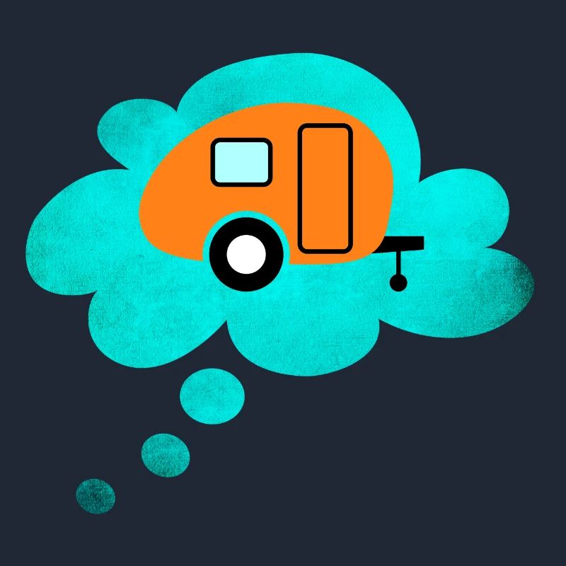Caravan Cloud Thought Bubble Camping Retro Caravan