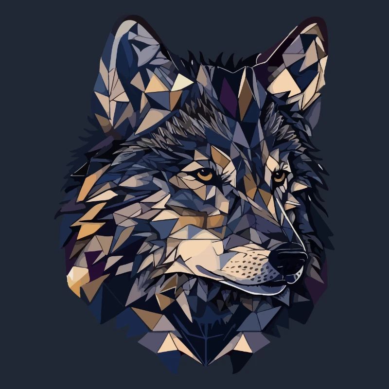 Stylized, geometric wolf