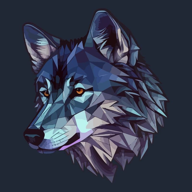 Stylized, geometric wolf