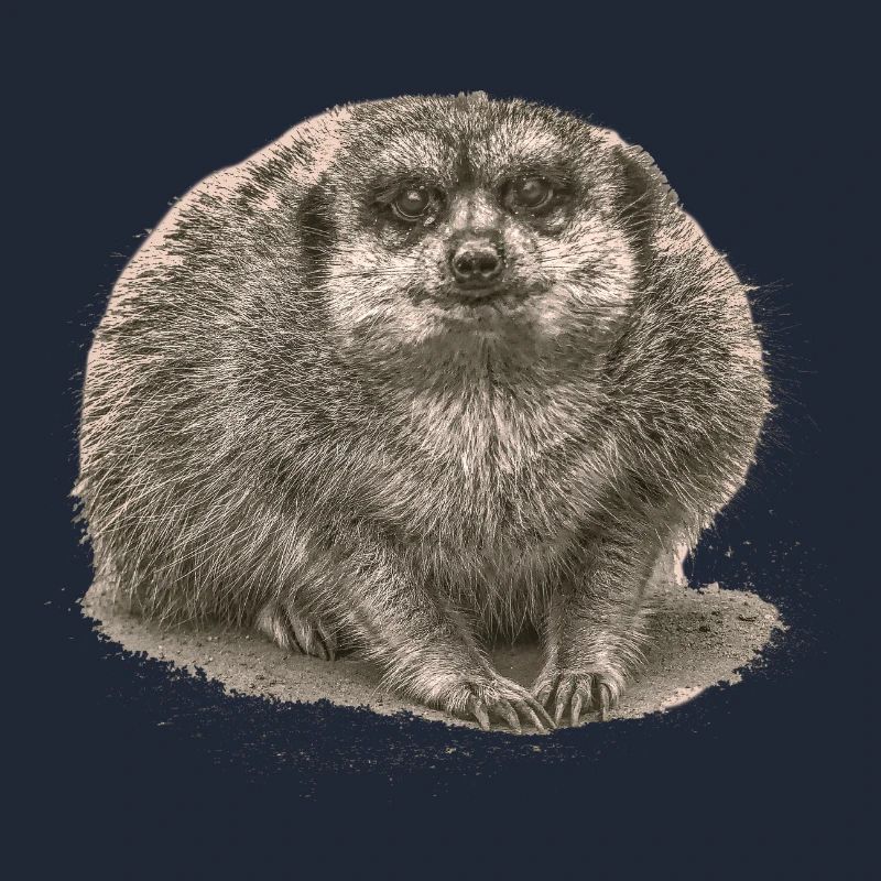 Suricate assis dans le sable