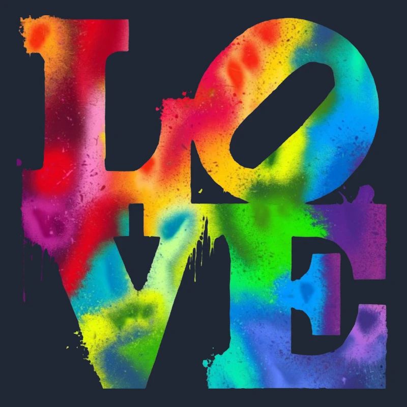 Regenbogen-Graffiti LOVE Burst