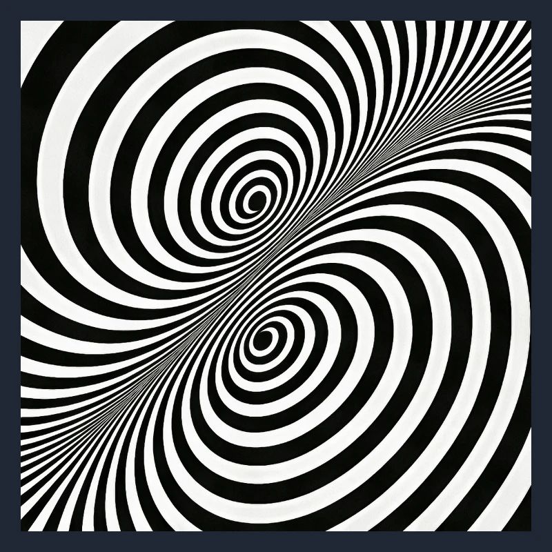 Optical Illusion Spiral Pattern in Black and White