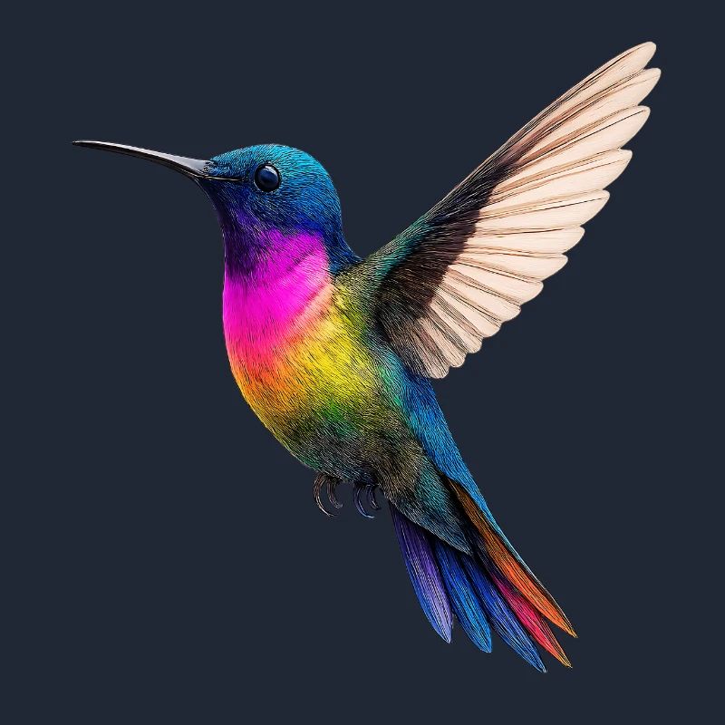 Lebendiges Regenbogen-Kolibri-Design