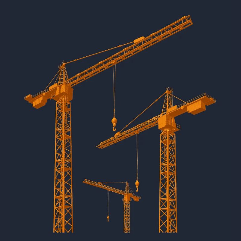 Construction cranes, construction site, industry