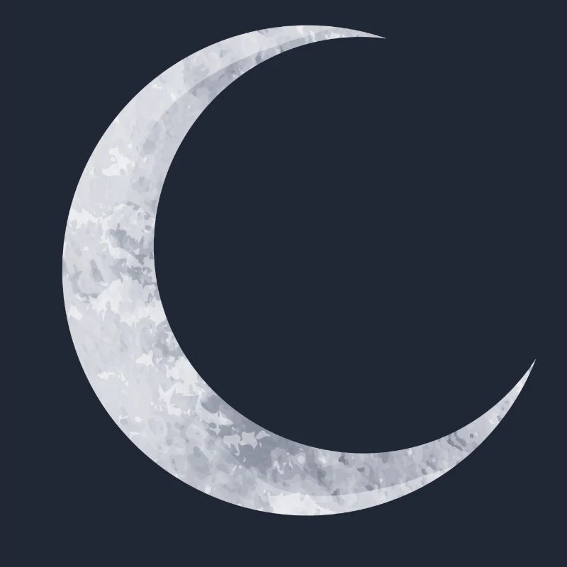 delicate shimmering silver moon