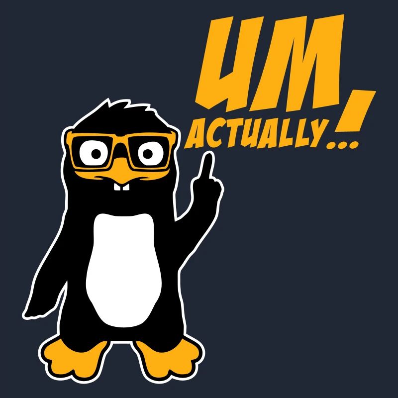 Penguin To Actually Funny Nerd Smartass Logo