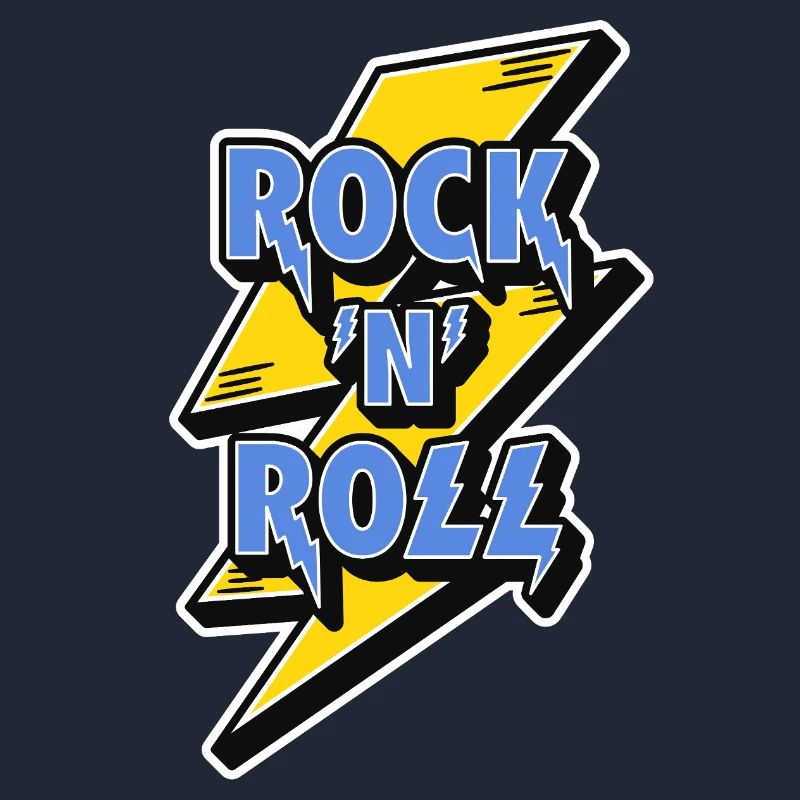 Rock'n'Roll-Logo mit Blitz