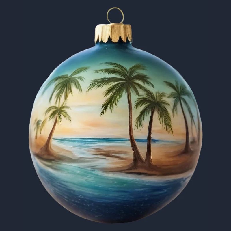 Weihnachtskugel mit Strand