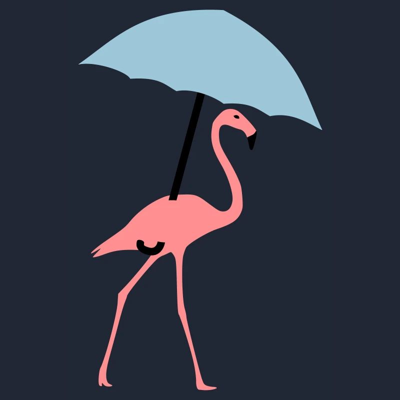 Flamingo mit Regenschirm oder Sonnenschirm