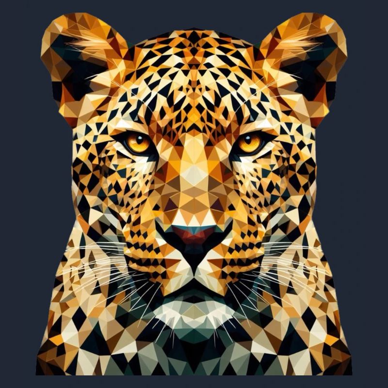Ein Leopard im Polygon-Stil