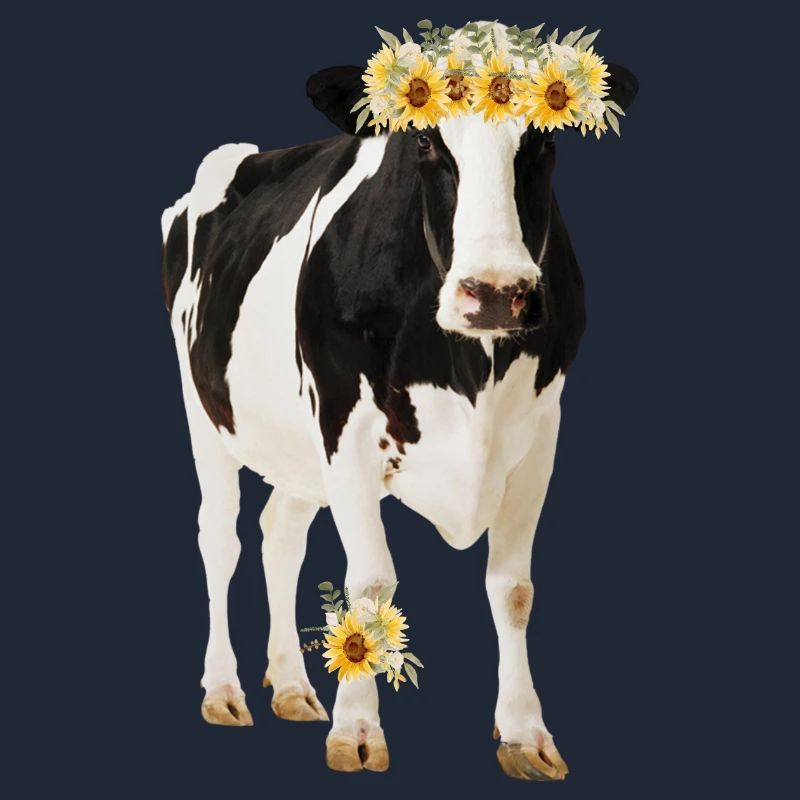 Holstein Cow With Flowers