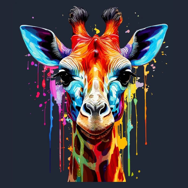 Lebendige Giraffe Farbexplosion
