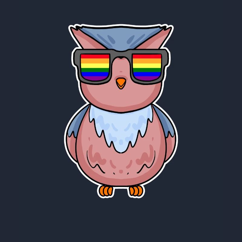 Regenbogen - Eule mit Brille