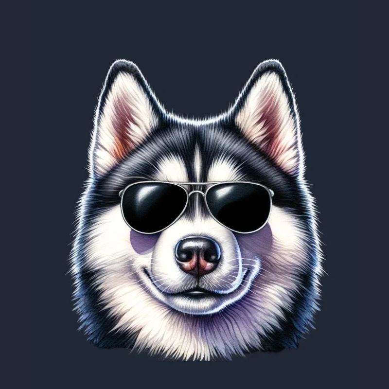 Cooler Husky mit Sonnenbrille