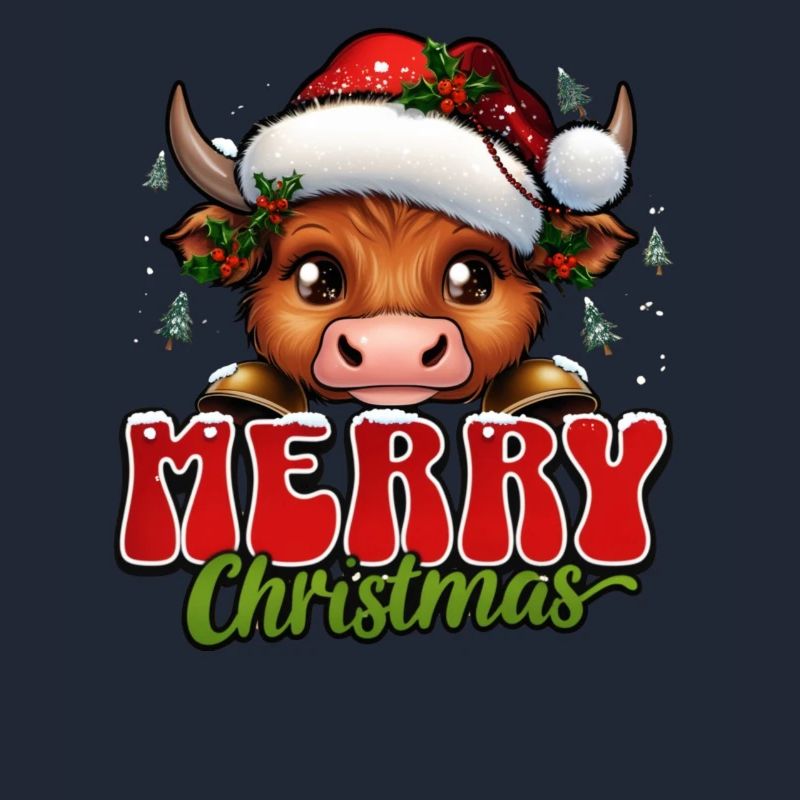 Weihnachtskuh mit Santa Hut