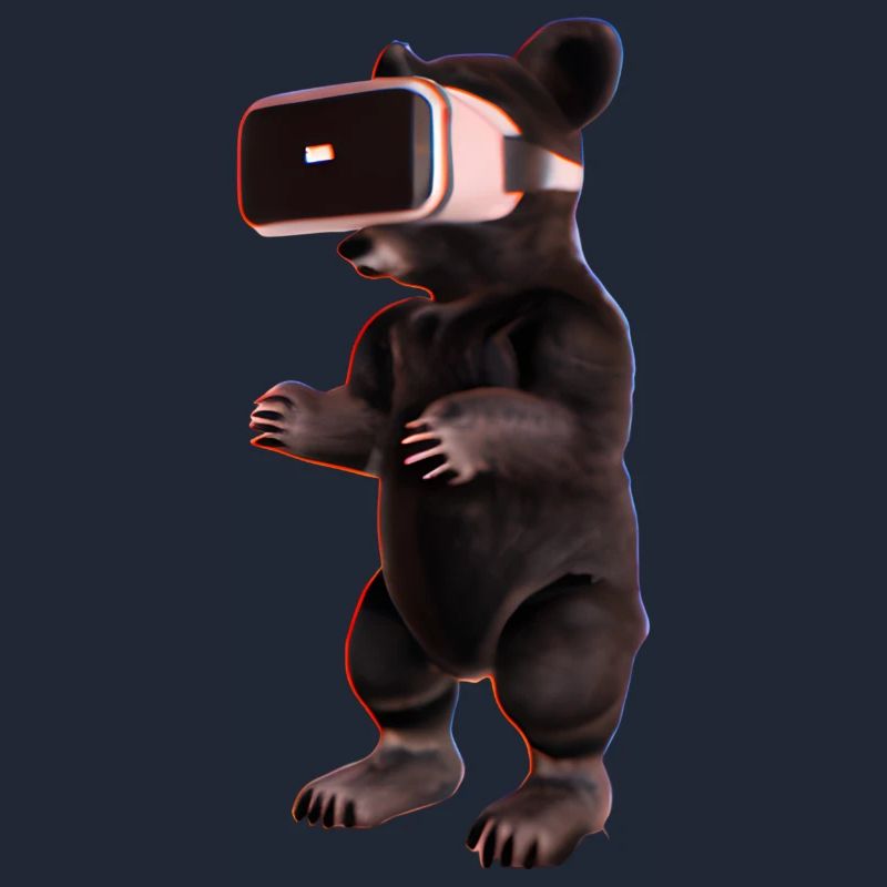 Bear with Virtual Reality Headset
