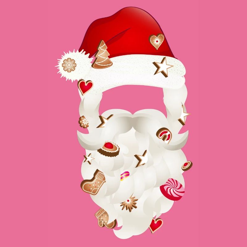 Barbe du Père Noël parsemée de biscuits de Noël