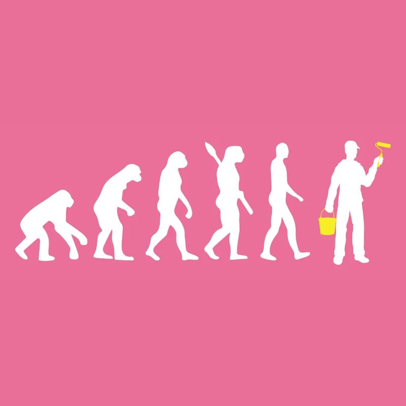 Maler - Evolution des Menschen / Darwin gelb