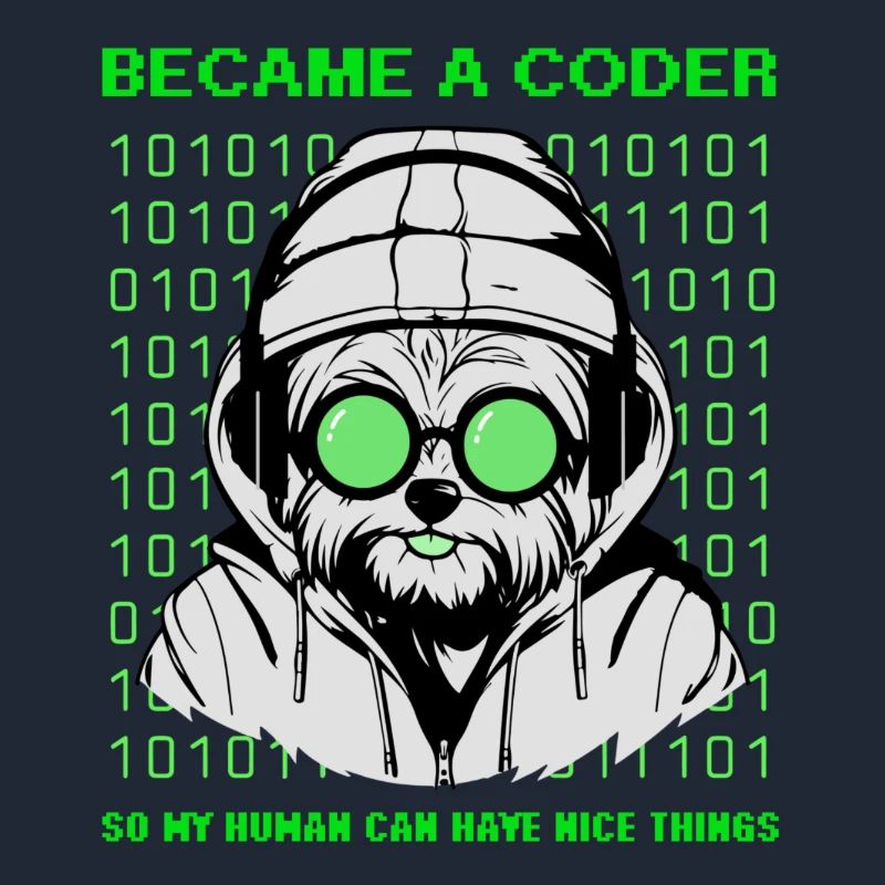 Became a Coder – Hacker Dog Binary Look