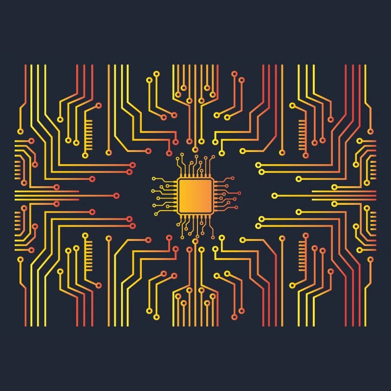 Circuit board core CPU heart pc coder geek
