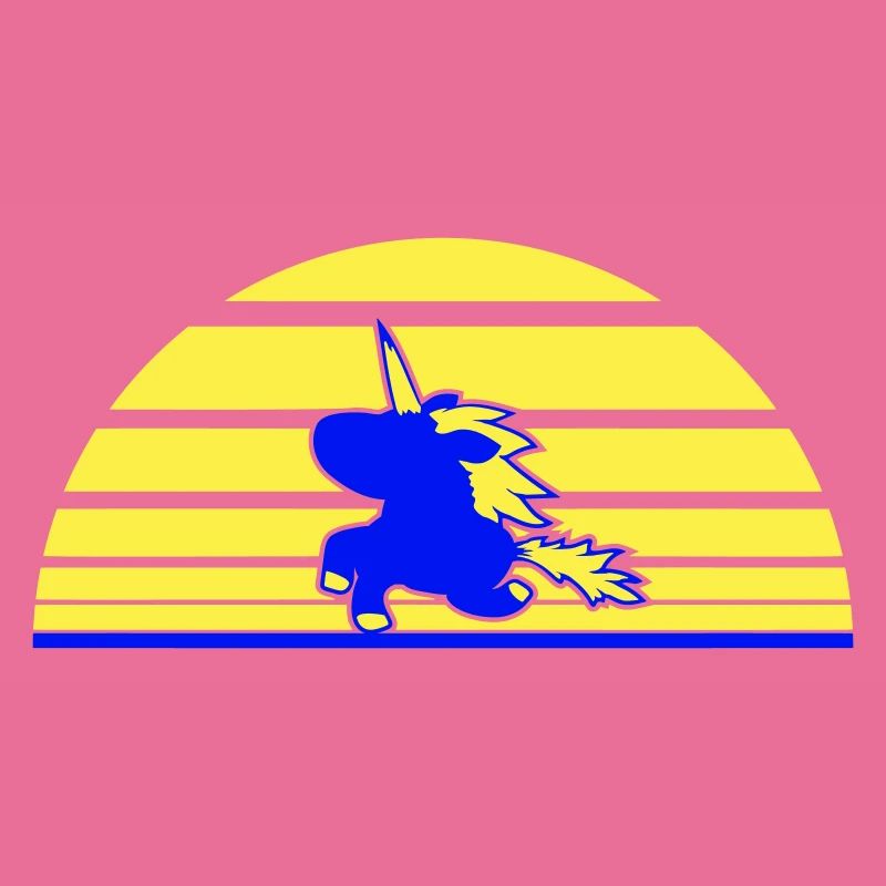 Licorne Sauts Soleil Rayure Mignon Cool Silhouette