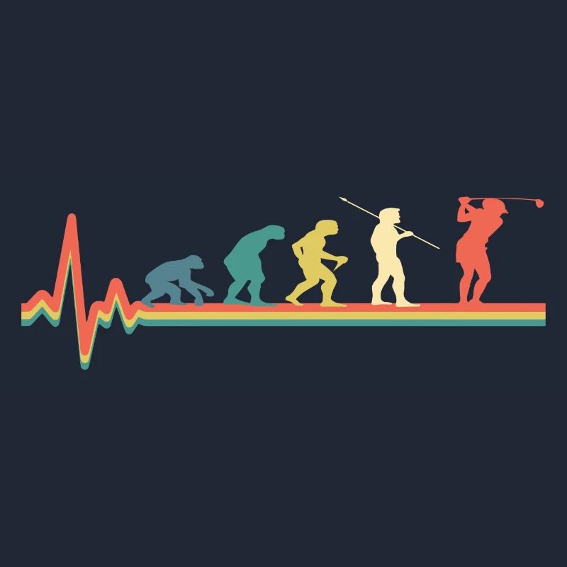 Golf Golfer Evolution Rétro