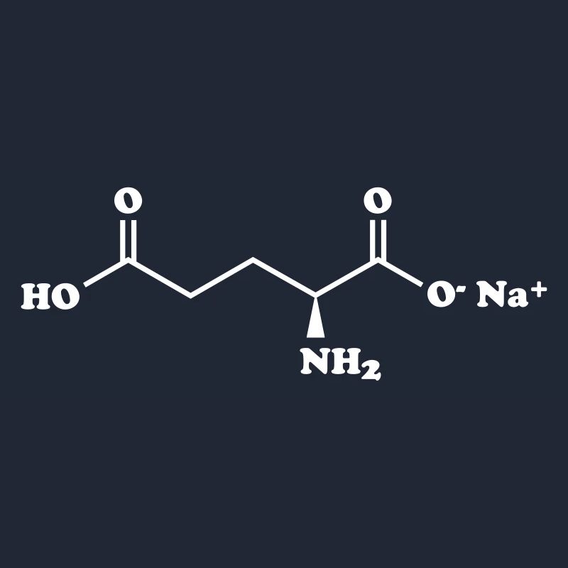 MSG Monosodium Glutamate Molecule Chemical Formula