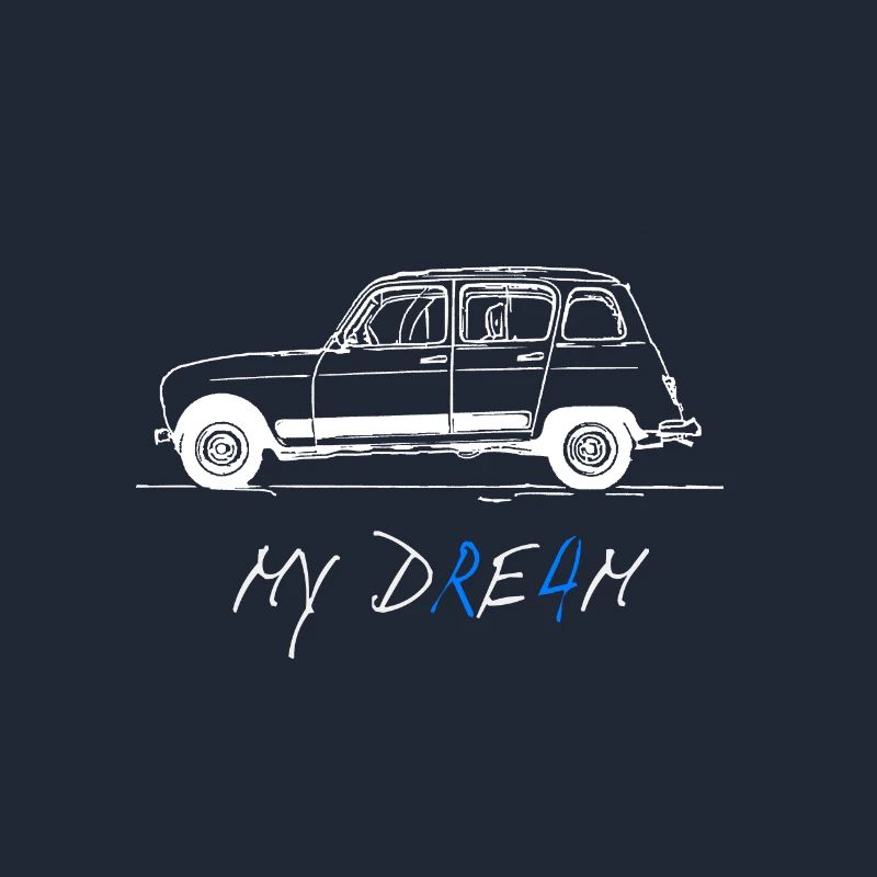 French Oldtimer R4 Scribble