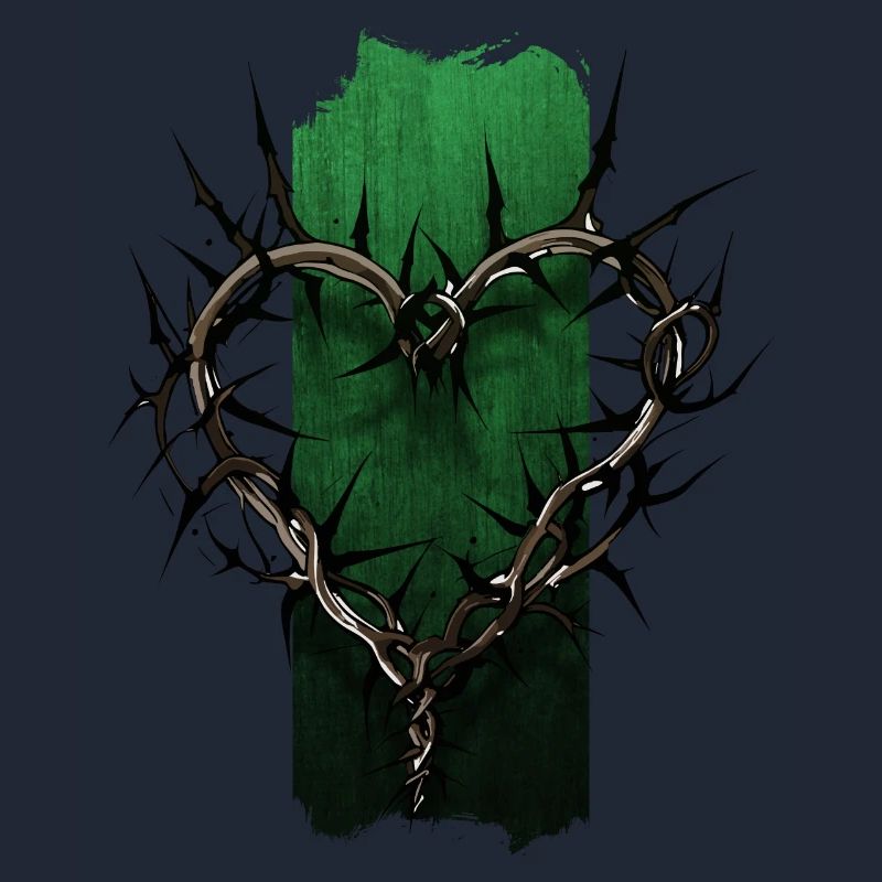 Thorned Devotion: Heart-Shaped Thorn Branch