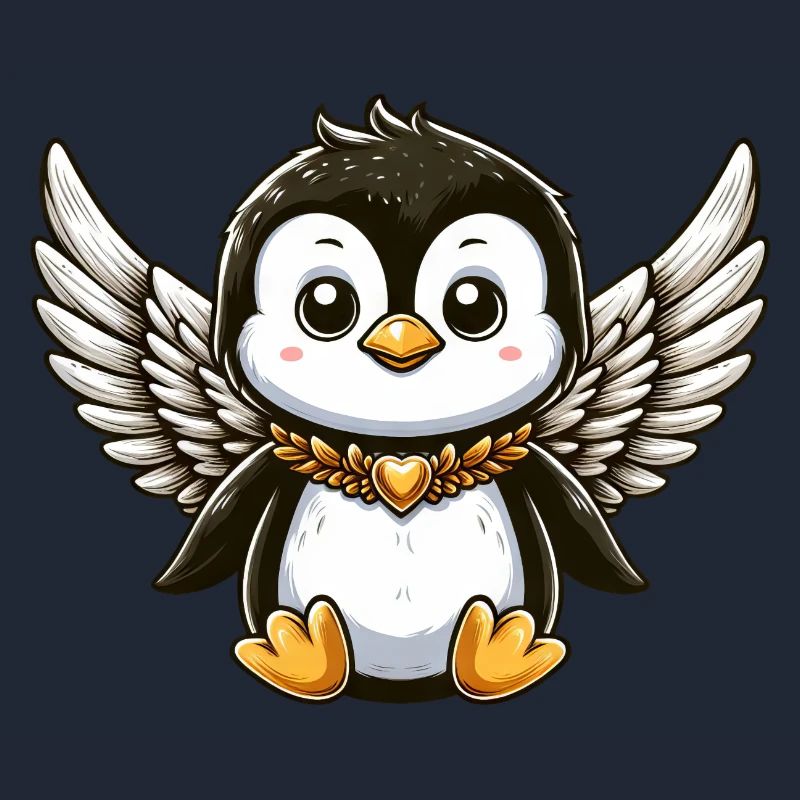 Süßer Pinguin Engel Comic Design