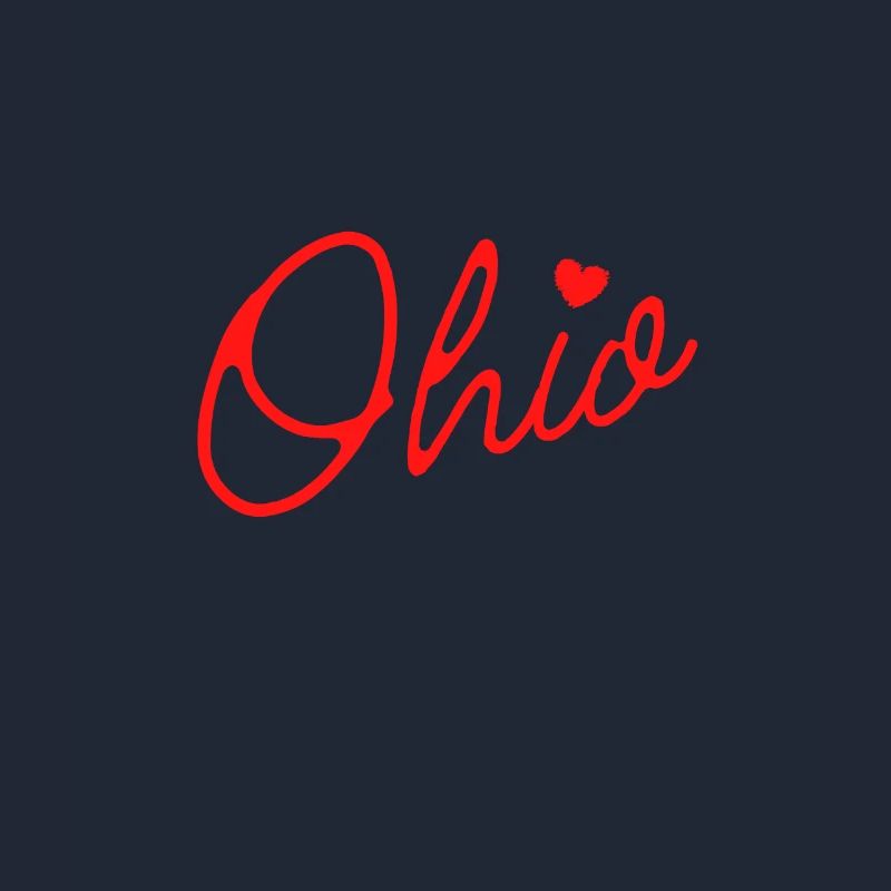 Nette Ohio Red Script OH Karte Home Buckeye State