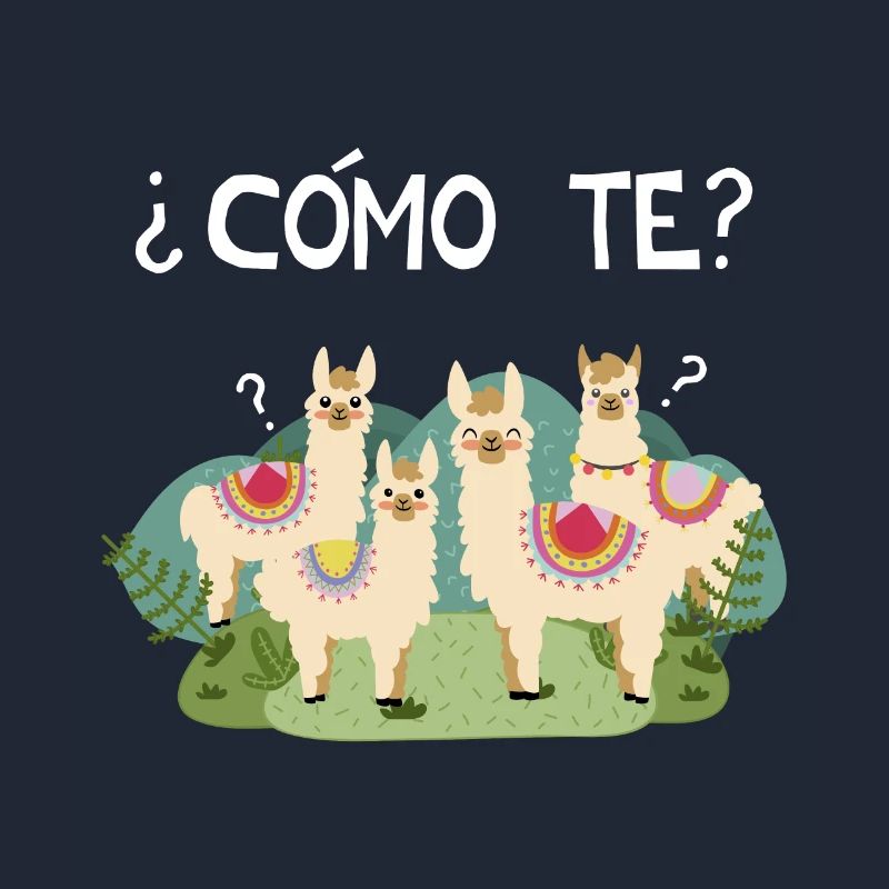 Funny Spanish Tee, Como Te Llama, impression de lama