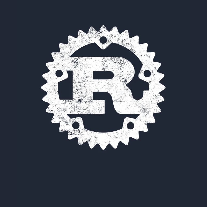 Rust Programming logo imprimé en détresse