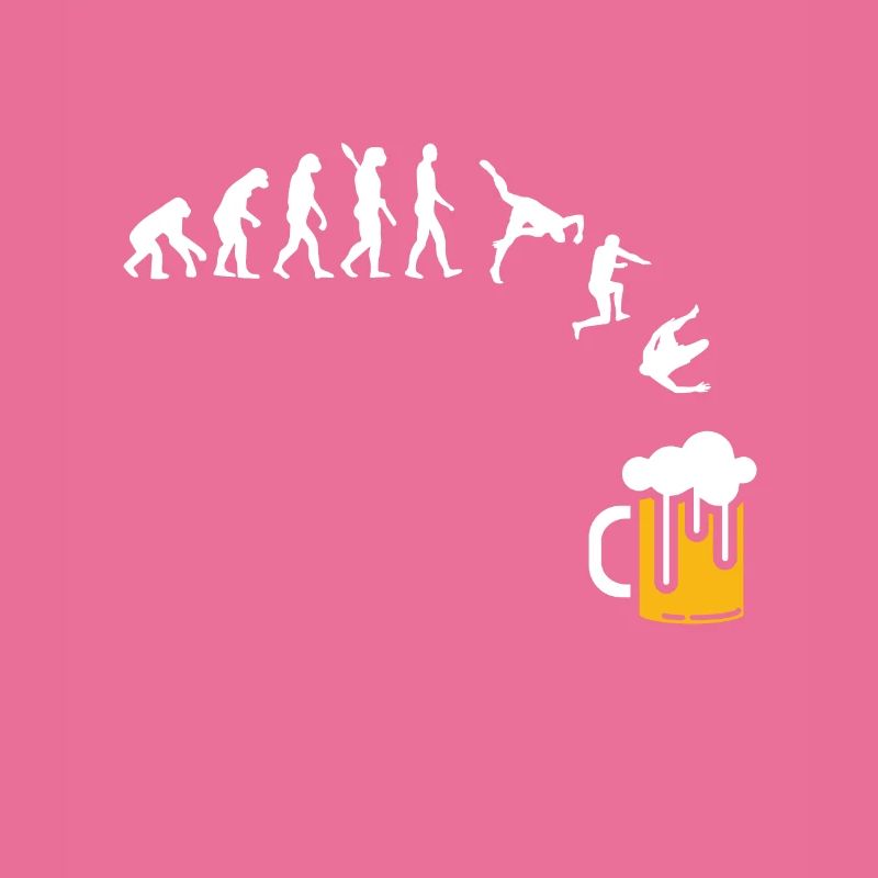 Bier / Bierglas - Evolution des Menschen / Darwin