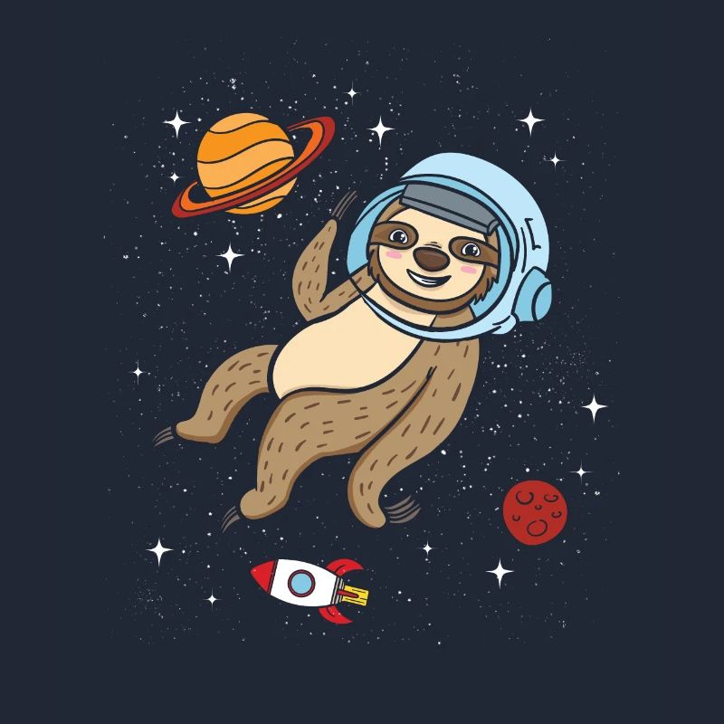Sloth astronaut outer space universe gift