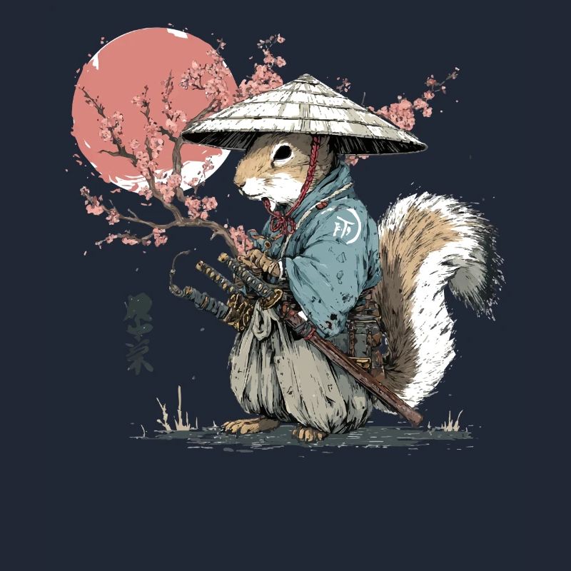 Eichhörnchen-Samurai in Sakura-Roben