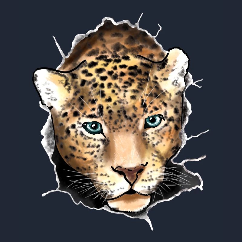 Hervor springender Leopard
