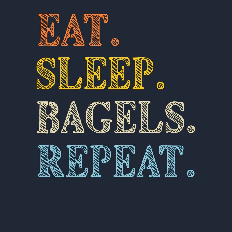 Manger des bagels de sommeil Répéter le texte rétro