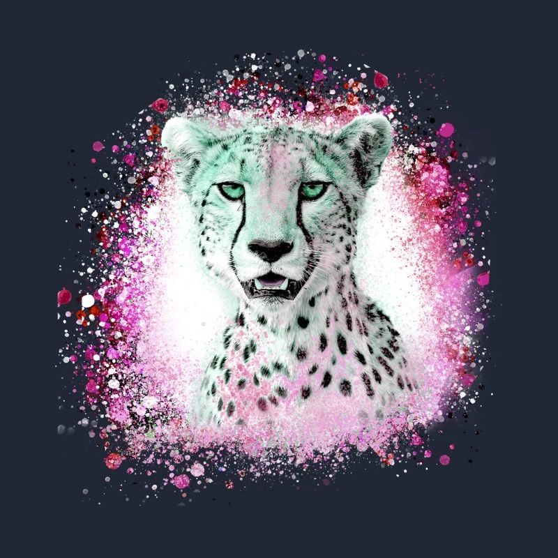 leopard, katze, wildkatze, graffiti, malerei,pink