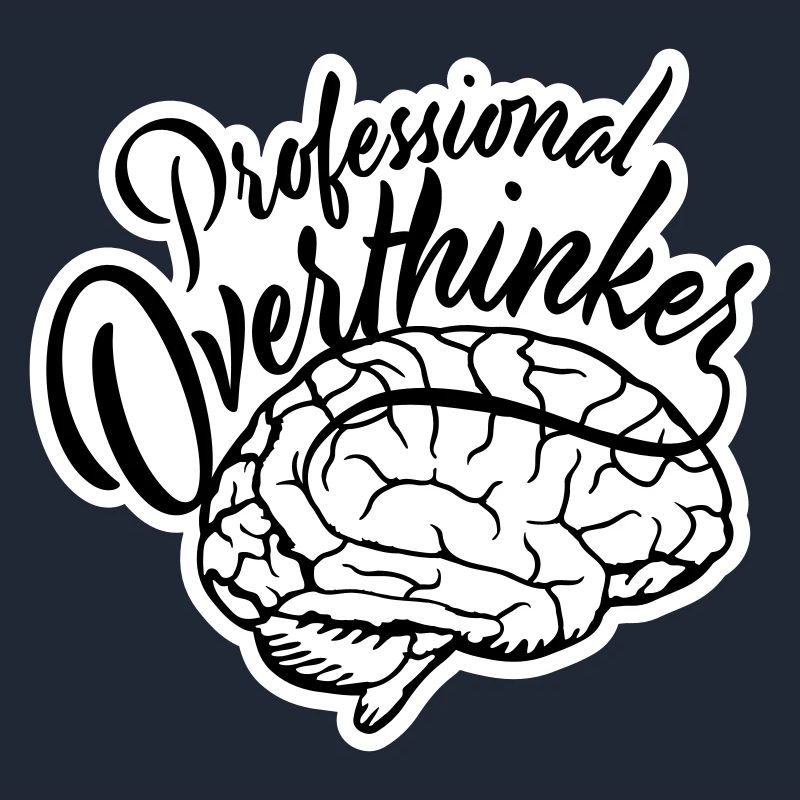 Professional Overthinker Funny Brooding Anxiety Logo