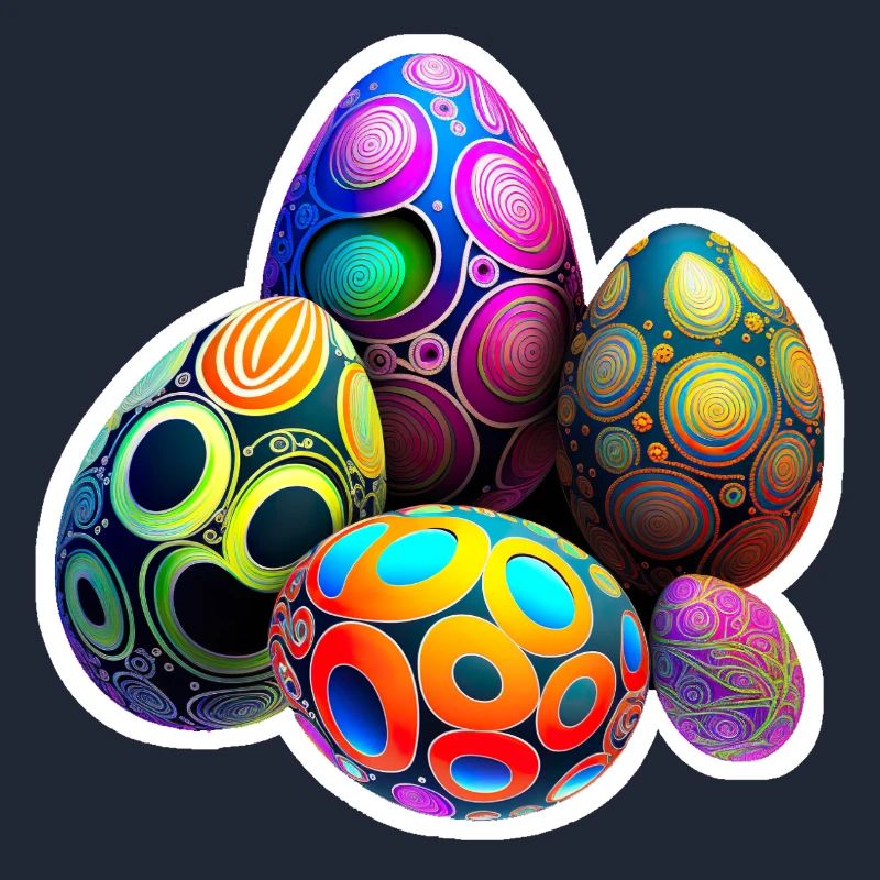 Psychédélique Easter Egg Party Easter Eggs coloré