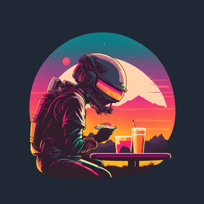 Dîner spatial des astronautes Synthwave