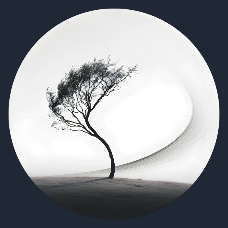 Ein schwarz weis Bild eines Baums