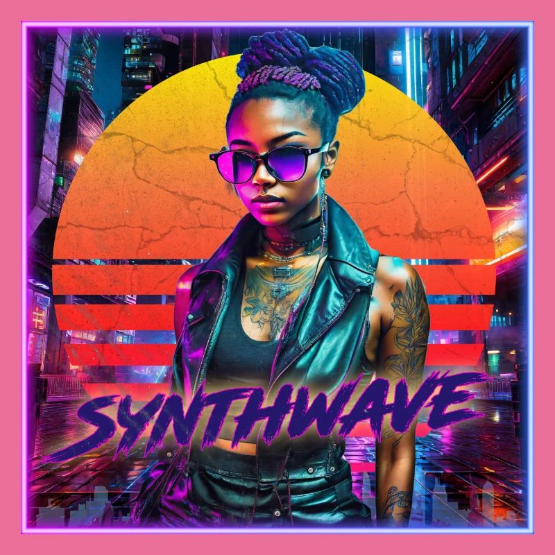 Fille Néon Synthwave