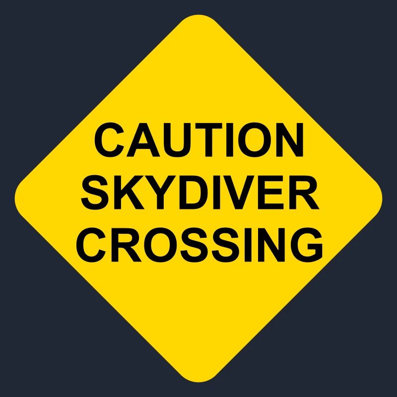 Shield Caution Skydiver Crossing