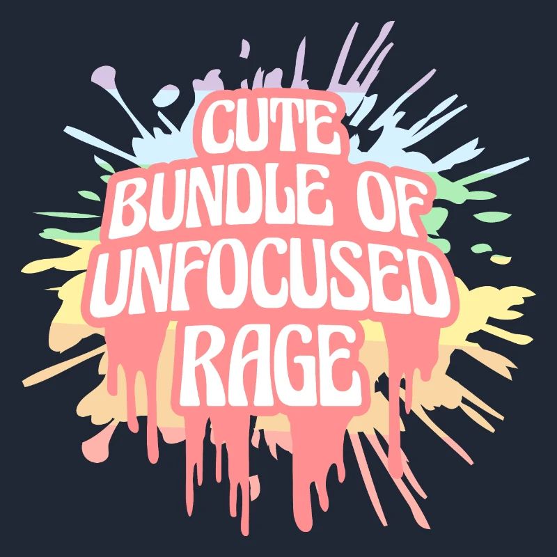Drôle Mignon Bundle De Rage Non Focalisée Arc-en-Ciel Goth