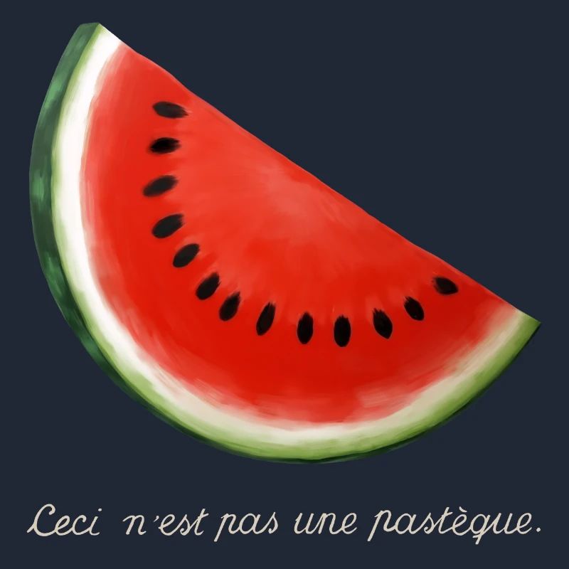 Ceci n’est pas une pastèque. [Texte clair]