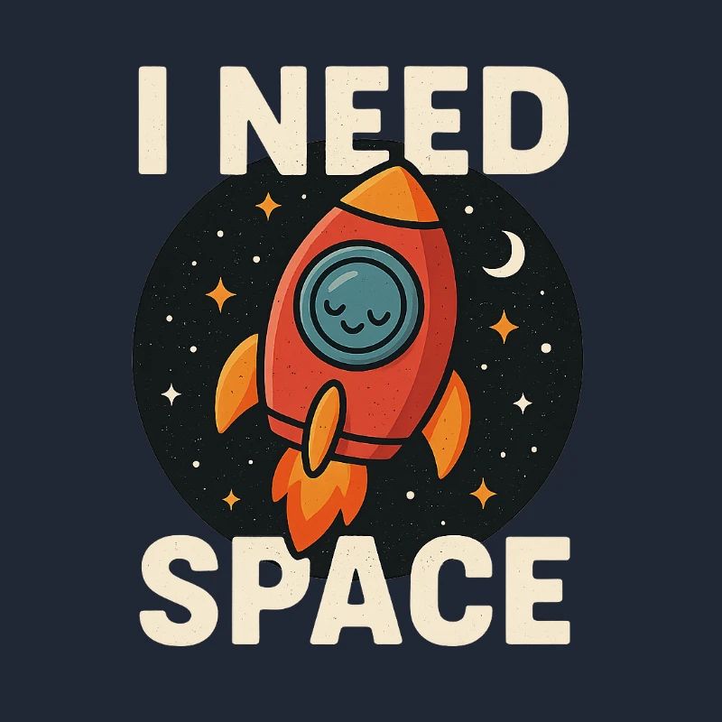 I Need Space – Retro Rocket Tee