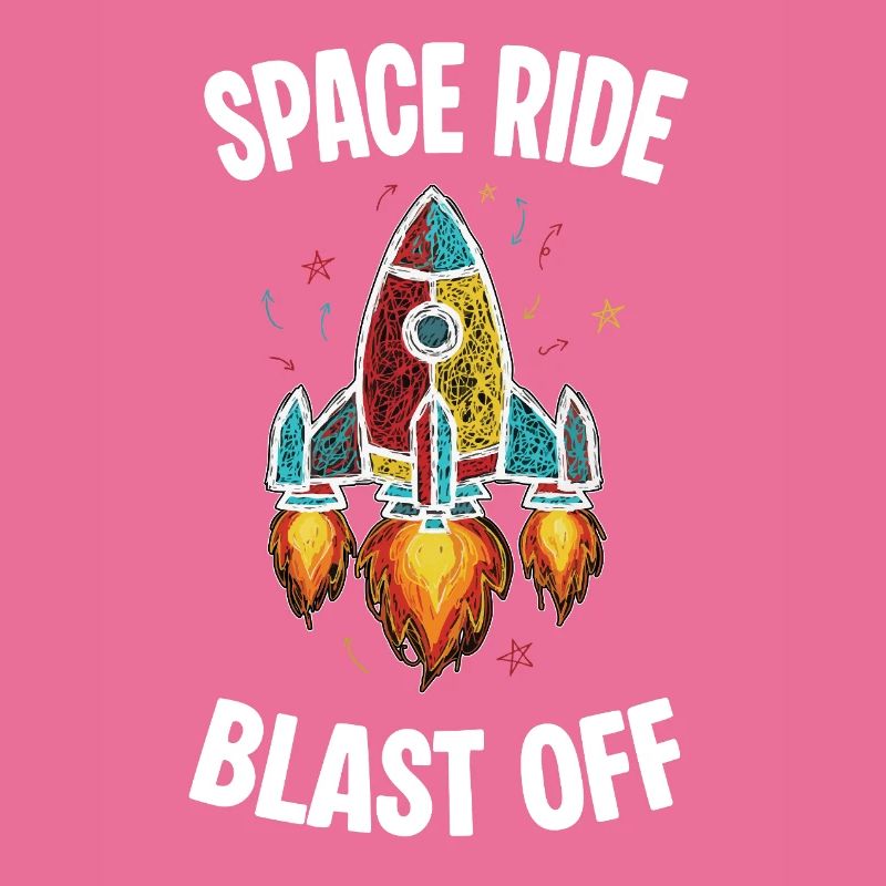 Fusée Espace Retro Scribble Blast Off